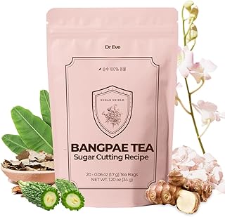 Dr.Eve BANGPAE TEA Sugar Cutting Recipe - Korean Herbal Detox Tea Bags for Blood Sugar and Glucose Support - Includes Jerusalem Artichoke, Banaba Leaf, Bitter Melon and Hydrangea Leaf