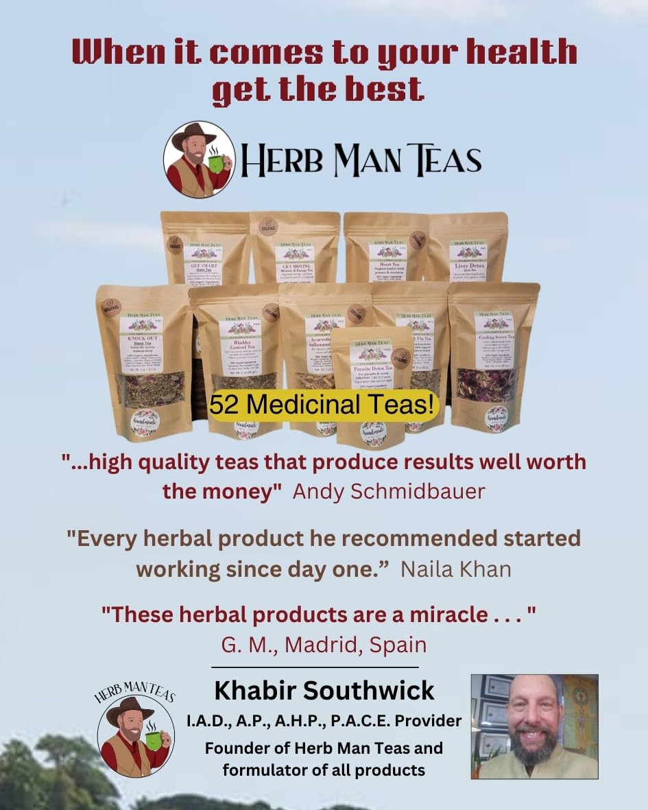 SLEEPING TEA - Knock-out blend with Valerian Root plus California Poppy and Hops for deep relaxation by master herbalist Khabir - Organic, non GMO, No additives