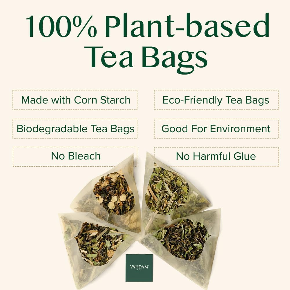 VAHDAM Vanilla Chai Teabags (100 Count) Vanilla Tea Blend Pyramid Tea Bags