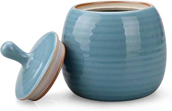 Kitchen Canisters Vintage Ceramic Food Storage Jar with Airtight Lid for Tea, Coffee, Herb, Sugar, S