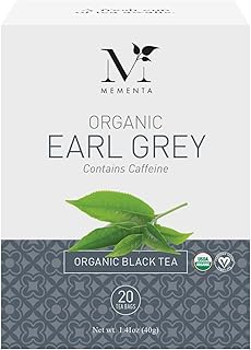 Mementa Inc Organic Earl Grey Tea - 20 Individually Wrapped Earl Grey Tea Bags Per Box, Pack of 6 - Premium Quality, Certified Organic Ingredients for a Refreshing Experience