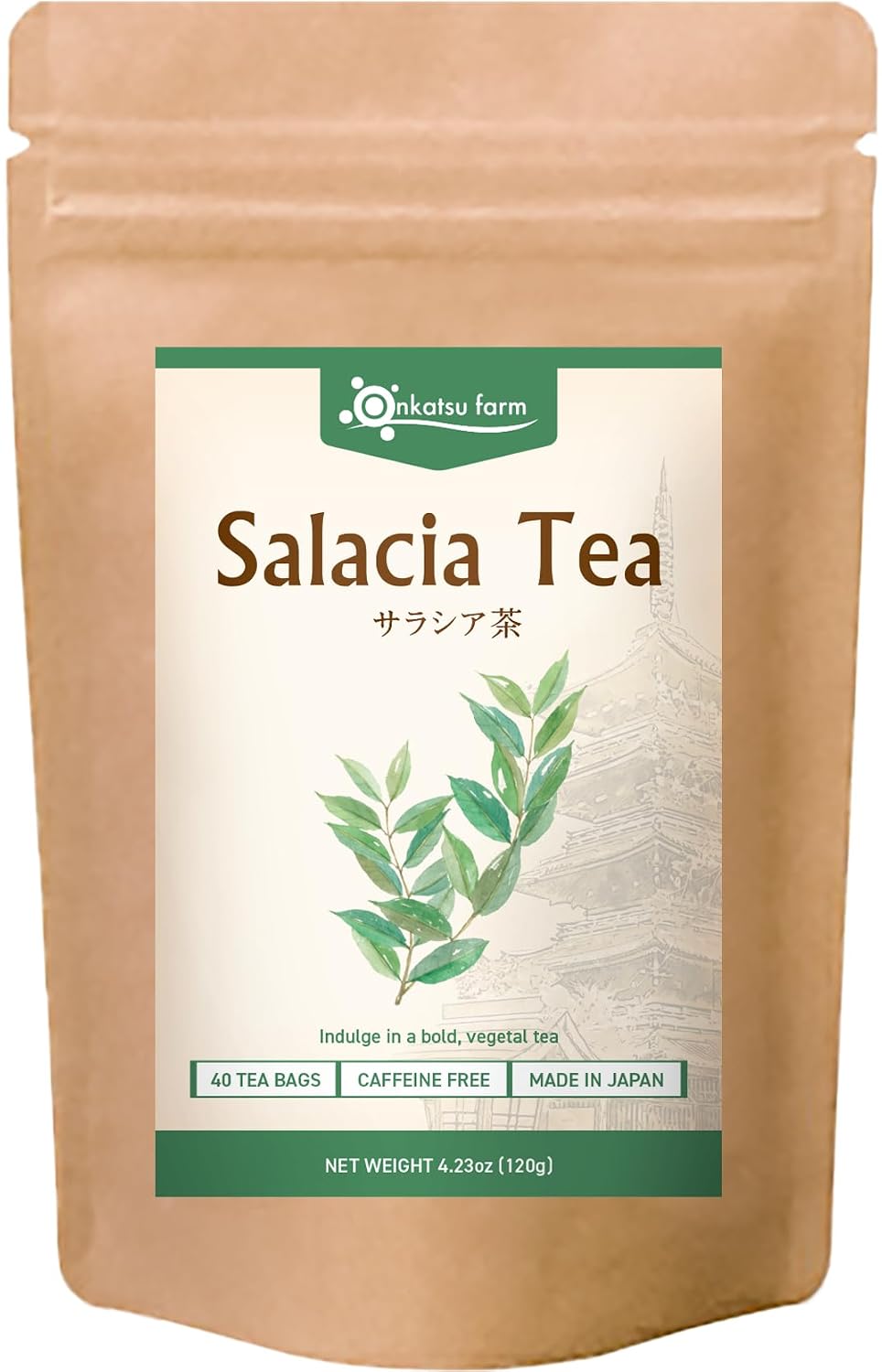 Onkatsu Frarm Salacia Tea Bags 40 Count Teabags Japanese Tea Caffeine Free