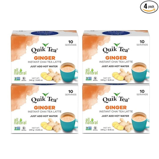 QuikTea Tea Latte, Ginger Chai, 8.5 Ounce (Pack of 4)