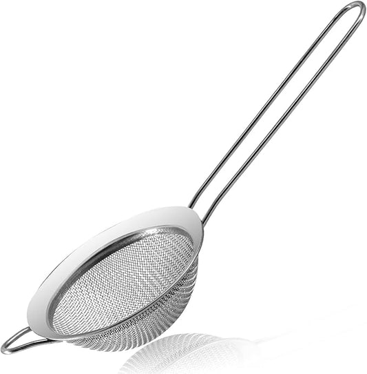 Anaeat Fine Mesh Strainers - Premium Stainless Steel Colander Sieve Sifters, with Durable Mesh and Sturdy Handle, Excellent for Sifting Dry ingredients, Flour, Pastas, Rice, Tea (3.15"）