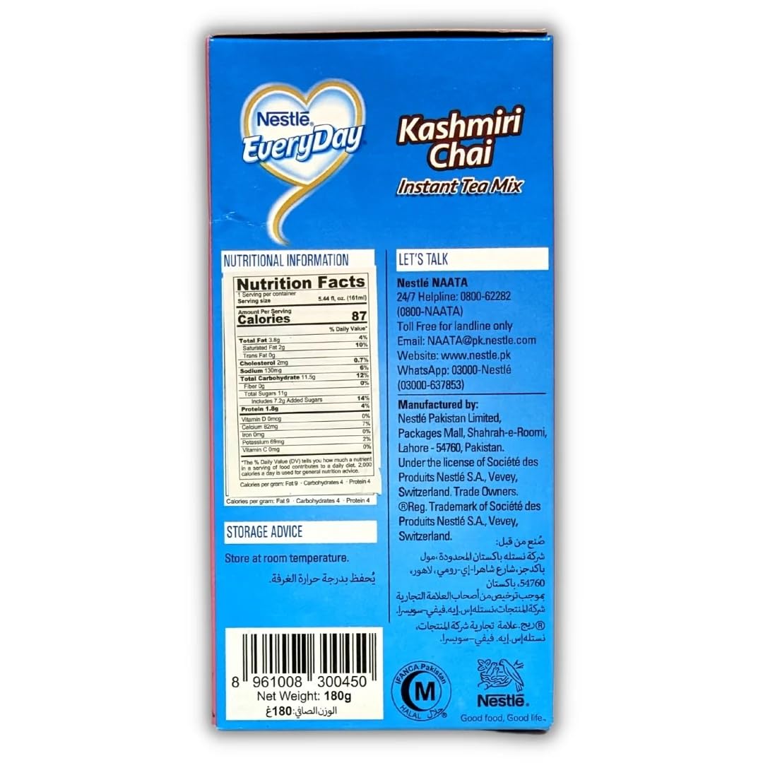 Nestlé Everyday Instant Pink Tea Mix (Kashmiri Chai) – Authentic Pink Chai, 10 Stick Sachets