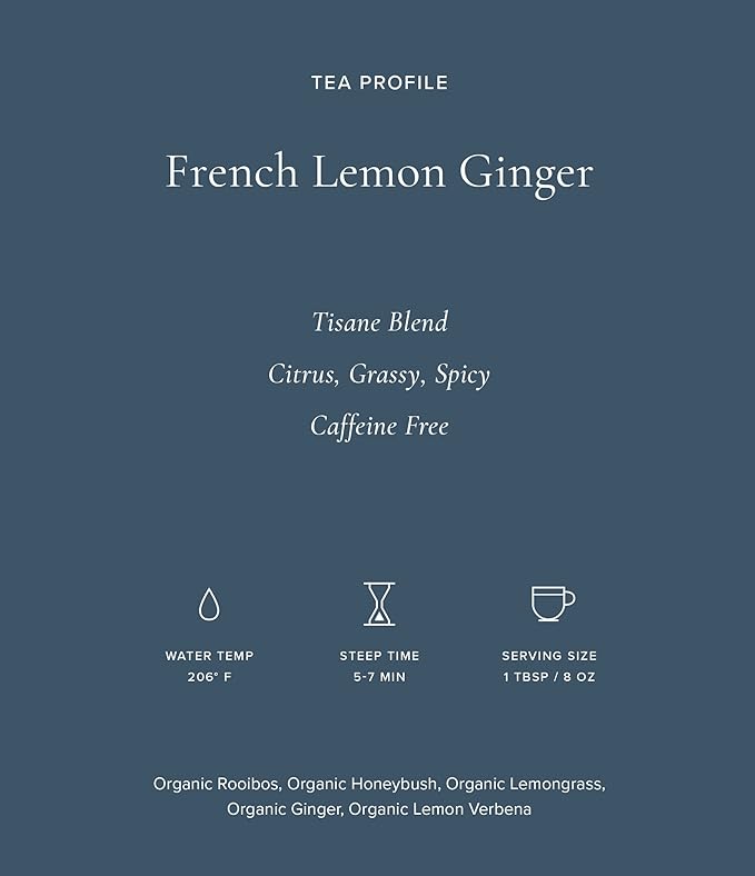 Art of Tea, French Lemon Ginger, 50 Eco Friendly Pyramid Tea Bag Sachets