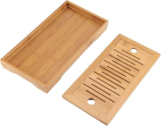 Acouto Chinese Tea Tray - 1Pc Tea Serving Tray Chinese GongFu Plate Home Table, GongFu Serving, Dinnerware & Serveware