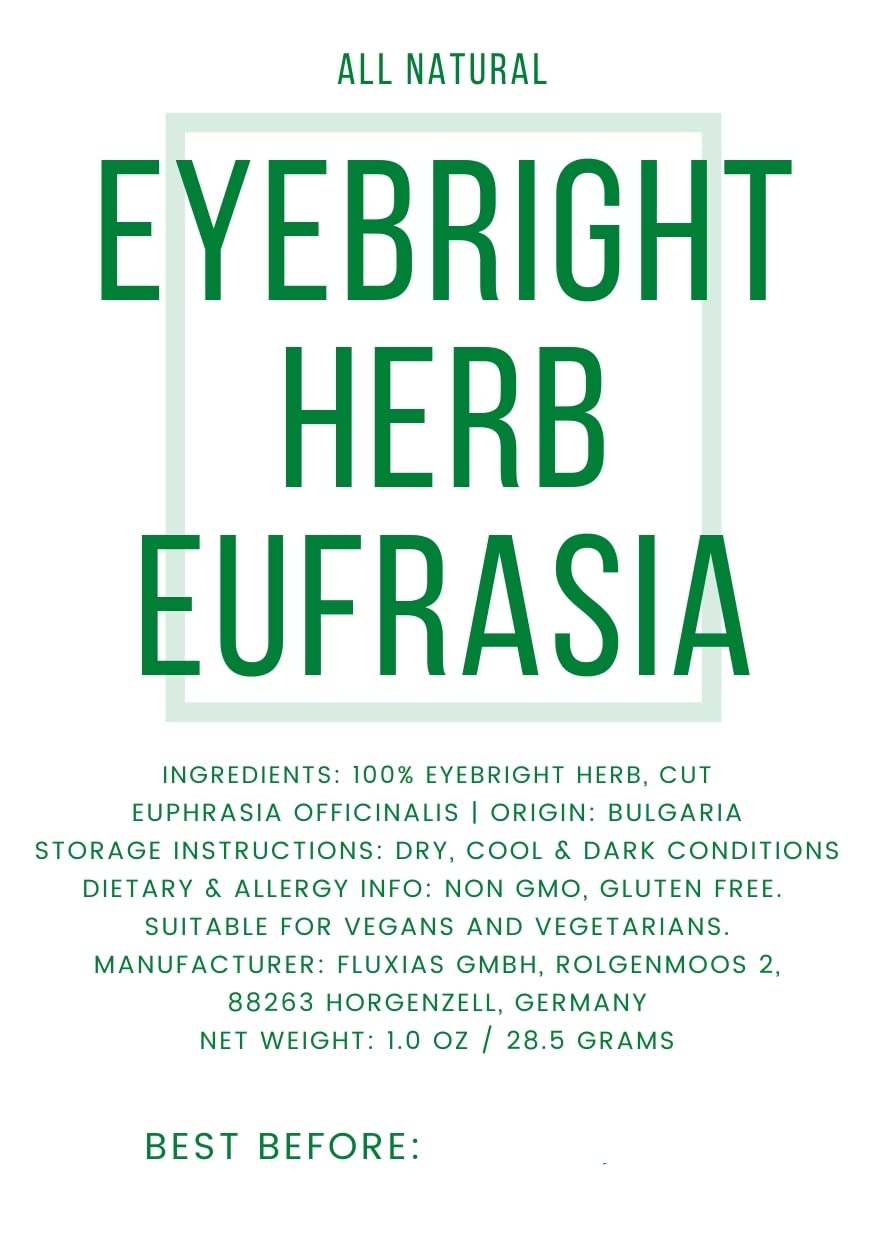 Eyebright Herb (Euphrasia officinalis) - Cut & Dried Eyebright for Loose Leaf Herbal Tea and Tea Blends - Packed in Germany