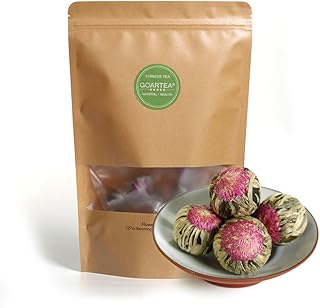 GOARTEA Blooming Tea Flowers - 12pcs Individually Sealed Flowering Balls - Hand-Tied Natural Green Tea Leaves & Edible Flowers - Gifts For Tea Lovers