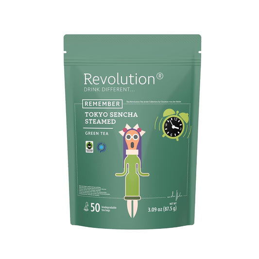 Revolution TEA® Sencha Green Tea [THE ORIGINAL] – Tokyo Sencha Steamed – Premium Full Leaf Tea – Biodegradable Infuser Tea Bags – Green Tea – 50 Bags