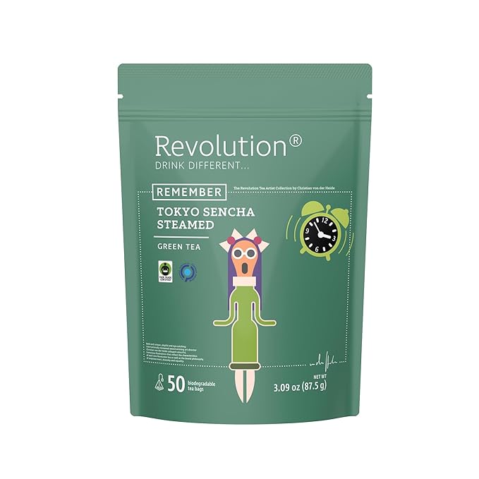 REVOLUTION TEA® Sencha Green Tea [THE ORIGINAL] – Tokyo Sencha Steamed – Premium Full Leaf Tea – Biodegradable Infuser Tea Bags – Green Tea – 50 Bags