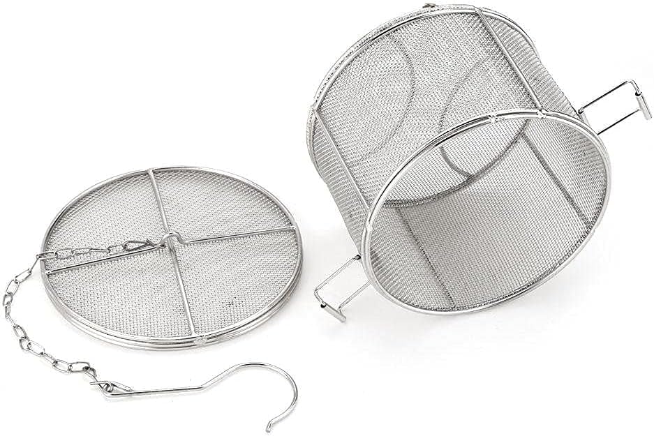 Tea Strainers for Loose Tea, Stainless Steel Seasoning Strainer | Sliver 5.52x3.94in, Tea Mesh Infuser with Chain Hook, Soup Seasonings Separation Basket Filter Tea Steeper for Brew Tea