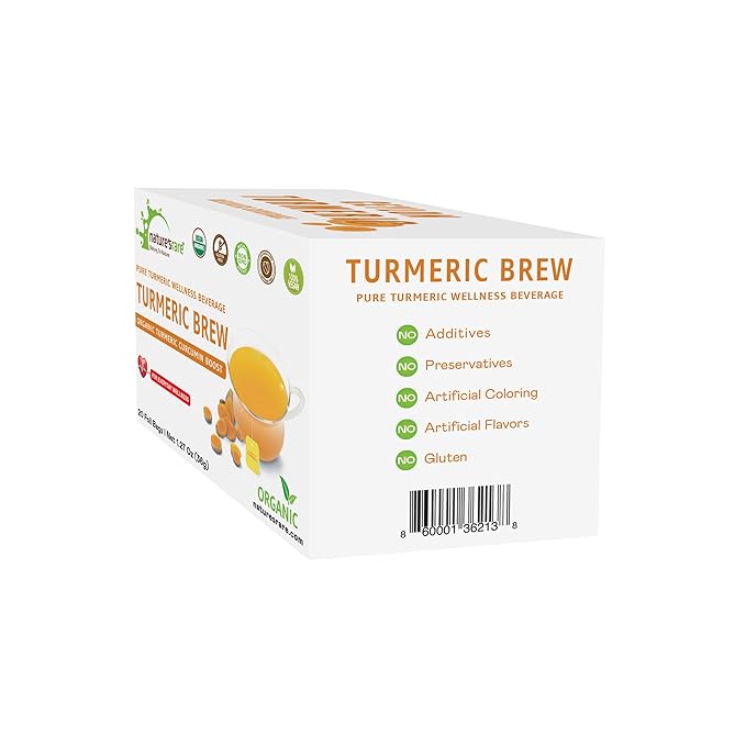 Pure Ceylon Turmeric Brew - 100% Organic Ceylon Turmeric Tea Bags (40 Sachets - pack of 2 – 20 Count PER BOX)