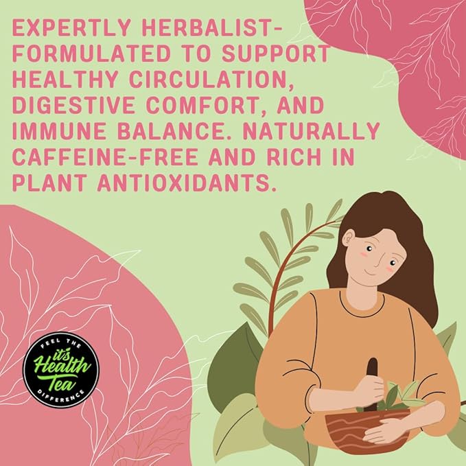 Hibiscus Mint Herbal Tea – 30 Tea Bags – Caffeine-Free, Antioxidant-Rich Botanical Blend for Wellness & Daily Comfort – Refreshing Herbal Infusion