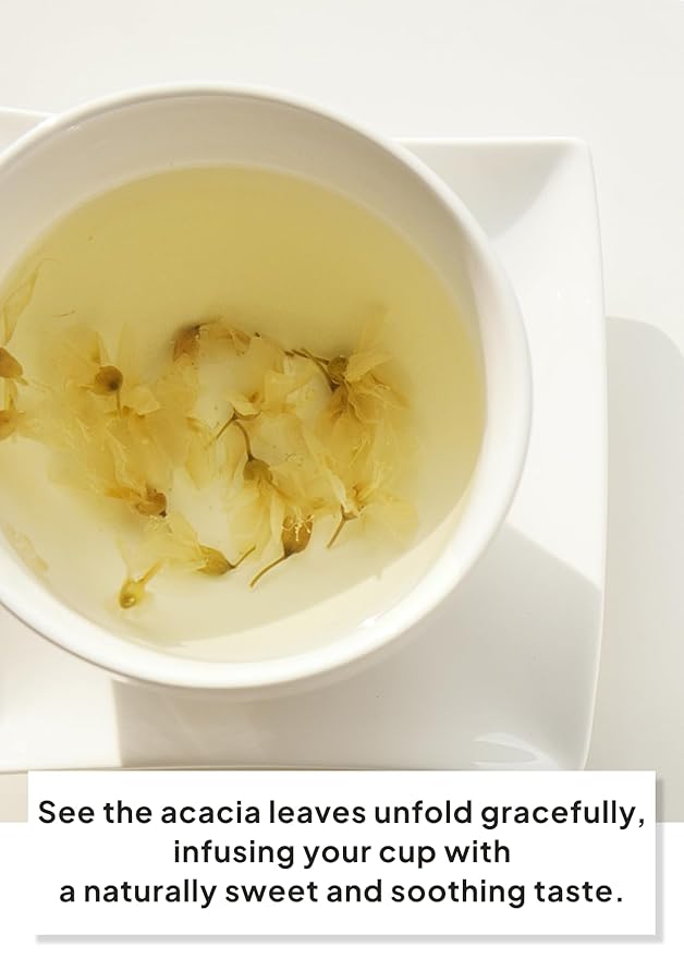 Korean Food, Kkokdam Original Acacia Flower Tea, Decaf Floral Blend, Fully Natural Flowers, No Caffeine, Sugar Free, Zero Calories, Made in Korea, 10g