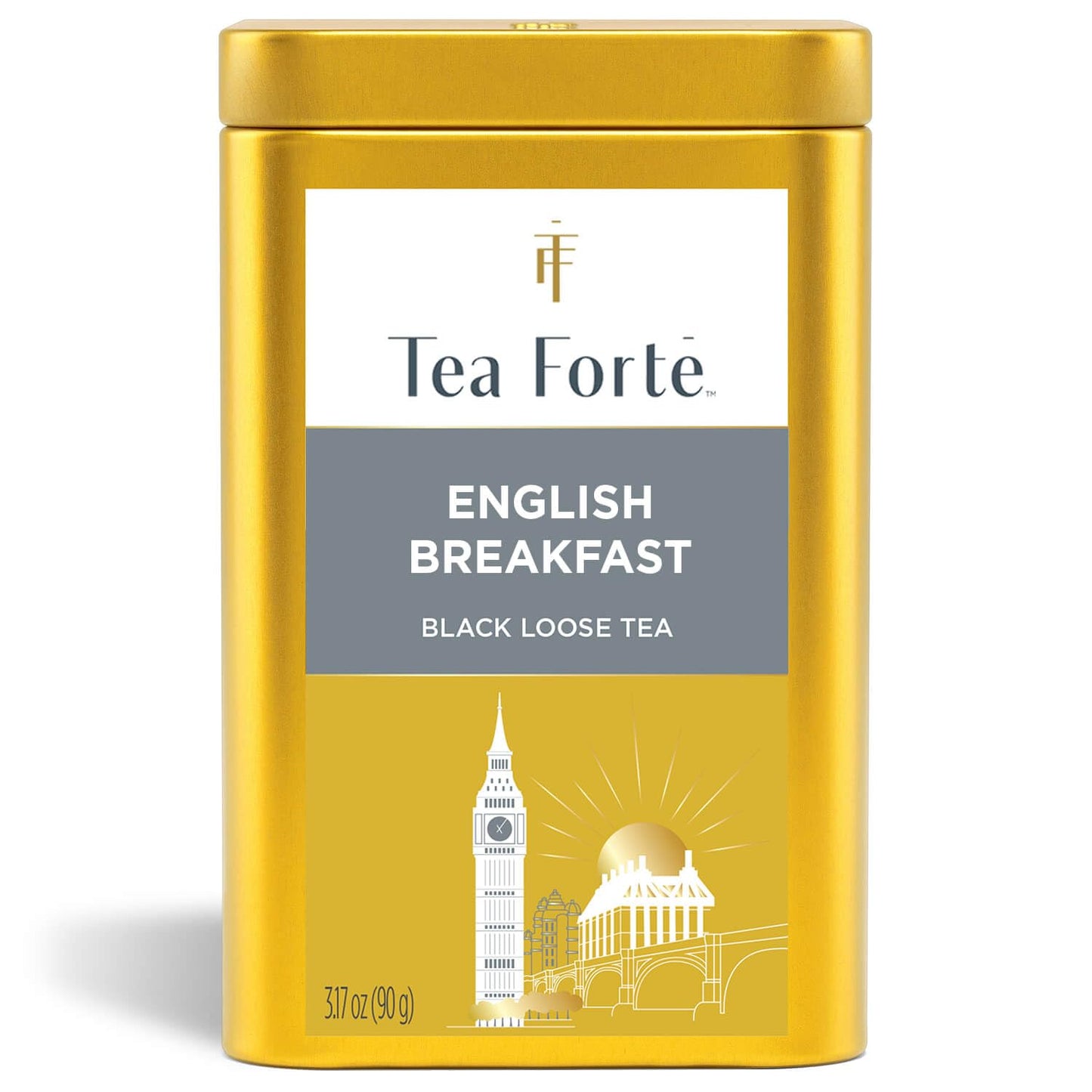 Tea Forte English Breakfast Premium Loose Leaf Caffeinated Black Tea Blend Canister, Makes 35-50 Cups