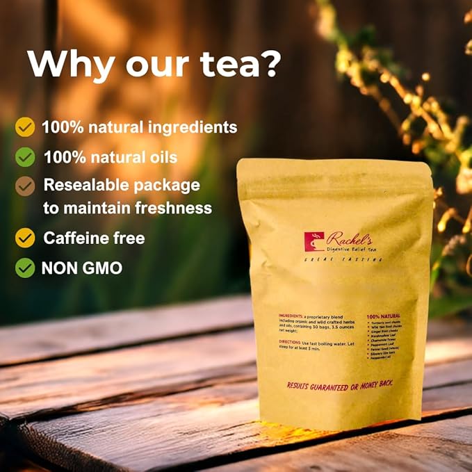 (60 Bags/120 Cups) Rachel’s Tea: Turmeric, Wild Yam, Ginger, Marshmallow, Chamomile, Peppermint, Fennel Slippery Elm