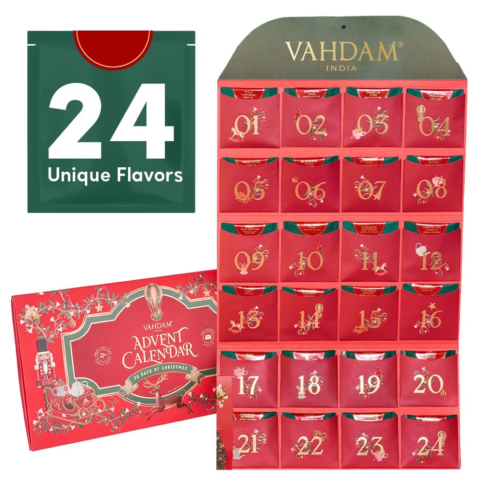 Limited Edition - Advent Calendar 2026 Folding Gift Box, 24 Unique Loose Leaf Teas - Holiday Gift Pack, Christmas Advent Calendar 2026 for Adults