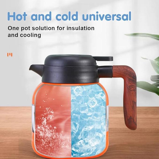 Vintage Floral Pattern Tea Pots – Built-in Infuser,Vintage Floral Teapot with Built In Infuser Stainless Steel Thermal Carafe with Lid for Hot Drinks