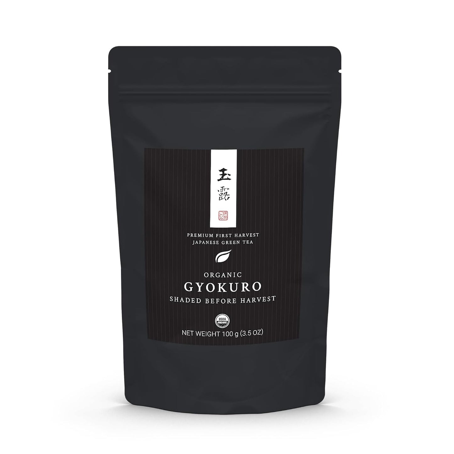 Organic Japanese Gyokuro - Premium First Harvest - Shade Grown Sencha - Loose Leaf Green Tea - USDA Certified - 100g (3.5oz) bag