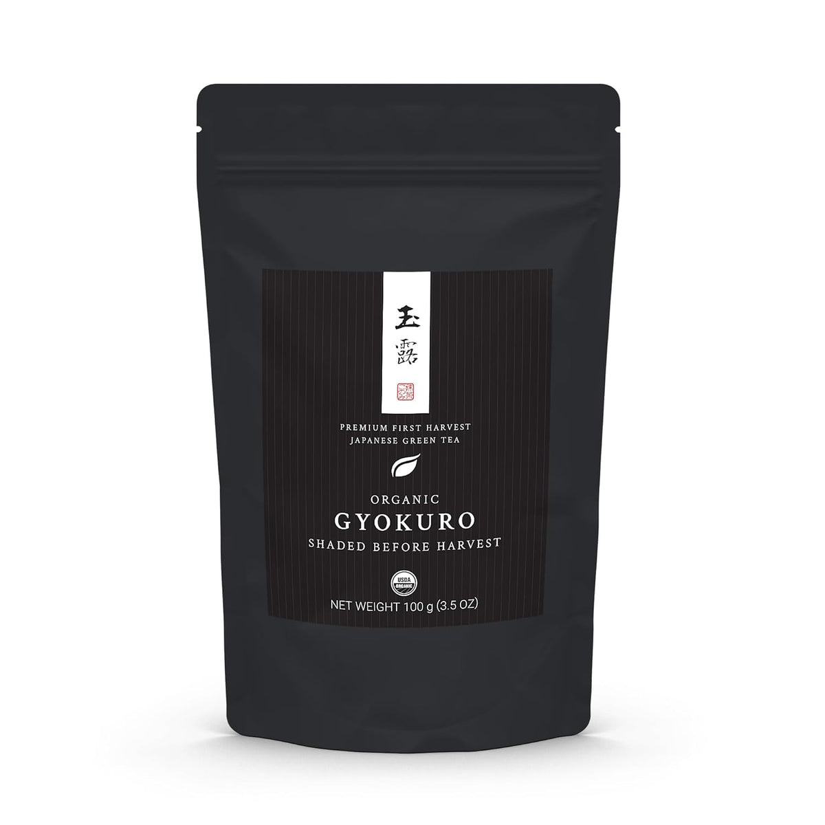 Organic Japanese Gyokuro - Premium First Harvest - Shade Grown Sencha - Loose Leaf Green Tea - USDA Certified - 100g (3.5oz) bag