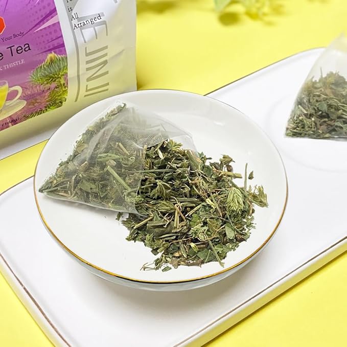 Xiejinji Milk Thistle Tea Bags, 4.2g x 40 Count (5.9 oz), 100% Natural - No Flavoring & No Additives - Caffeine Free, Eco-Conscious Tea Bags