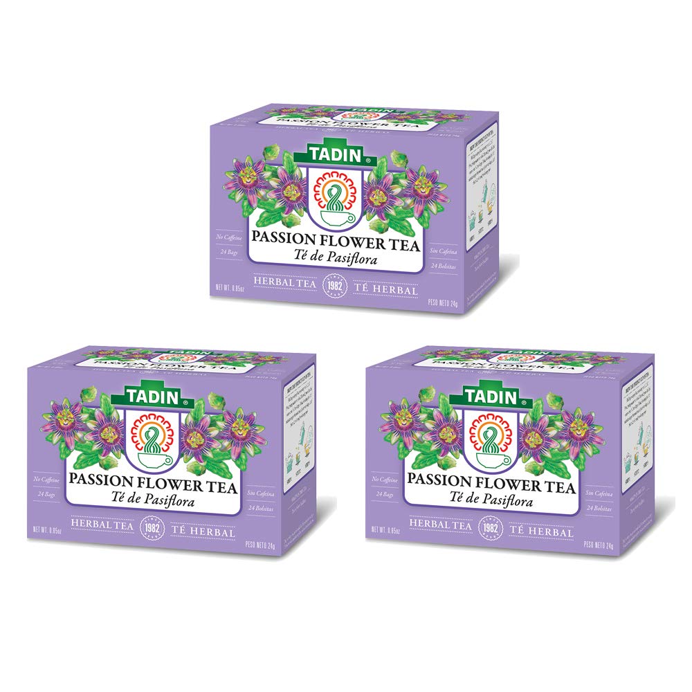 Tadin Tea, Pasiflora - Passion Flower Tea, 72 Tea Bags - Relax Mind Muscle Pasiflora - PACK OF 3
