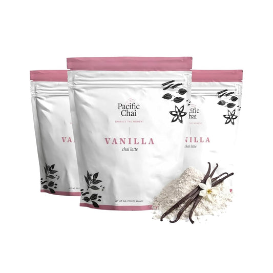 Pacific Chai Vanilla Chai Latte Mix, Instant Chai Tea Latte Powder Drink Mix, Gluten Free, Kosher, Spiced Tea Latte, 3 LB (Pack of 3)