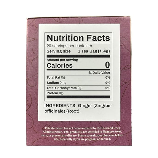 Organic Positively Botanicals Company, Ginger Root Herbal Tea Bags, 20 Count