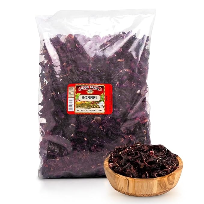 Angel Brand Dried Sorrel Hibiscus Flowers 1.5 lbs Pouch - Discover Rich Flavor & Aroma of Healthful Delights with Hibiscus Tea Loose Leaf