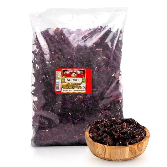 Angel Brand Dried Sorrel Hibiscus Flowers 1.5 lbs Pouch - Discover Rich Flavor & Aroma of Healthful Delights with Hibiscus Tea Loose Leaf