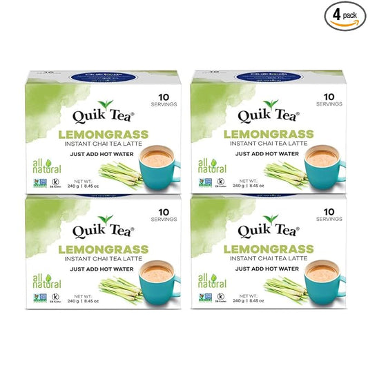QuikTea Tea Latte Lemongrass Chai, 10 Count (Pack of 4)