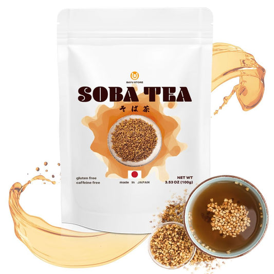 Japanese Soba Tea, Caffeine-Free Buckwheat Tea, Japan, 3.5 oz (100 g) | Gluten-free loose-leaf tea with a warm, roasted buckwheat flavor. Packed in a resealable zipper bag for easy storage
