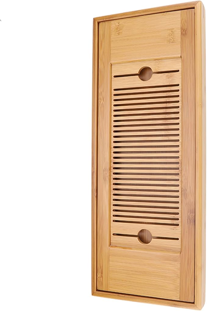 Tea Serving Tray for Gongfu Tea Sets Compact -Layer Design with Removable Drainage Plate Fits Tables 38x15cm