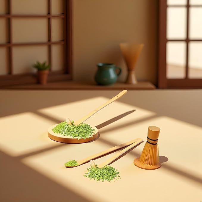 2Pcs Bamboo Matcha Scoop - Traditional Chashaku Tea Spoon for Tea Ceremony - Elegant White Design - Tea Accessories - 18cm Size