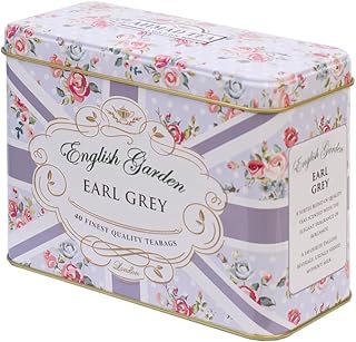 Ahmad Tea English Garden Caddy Earl Grey, 40 Tagged Teabags (Pack of 1)