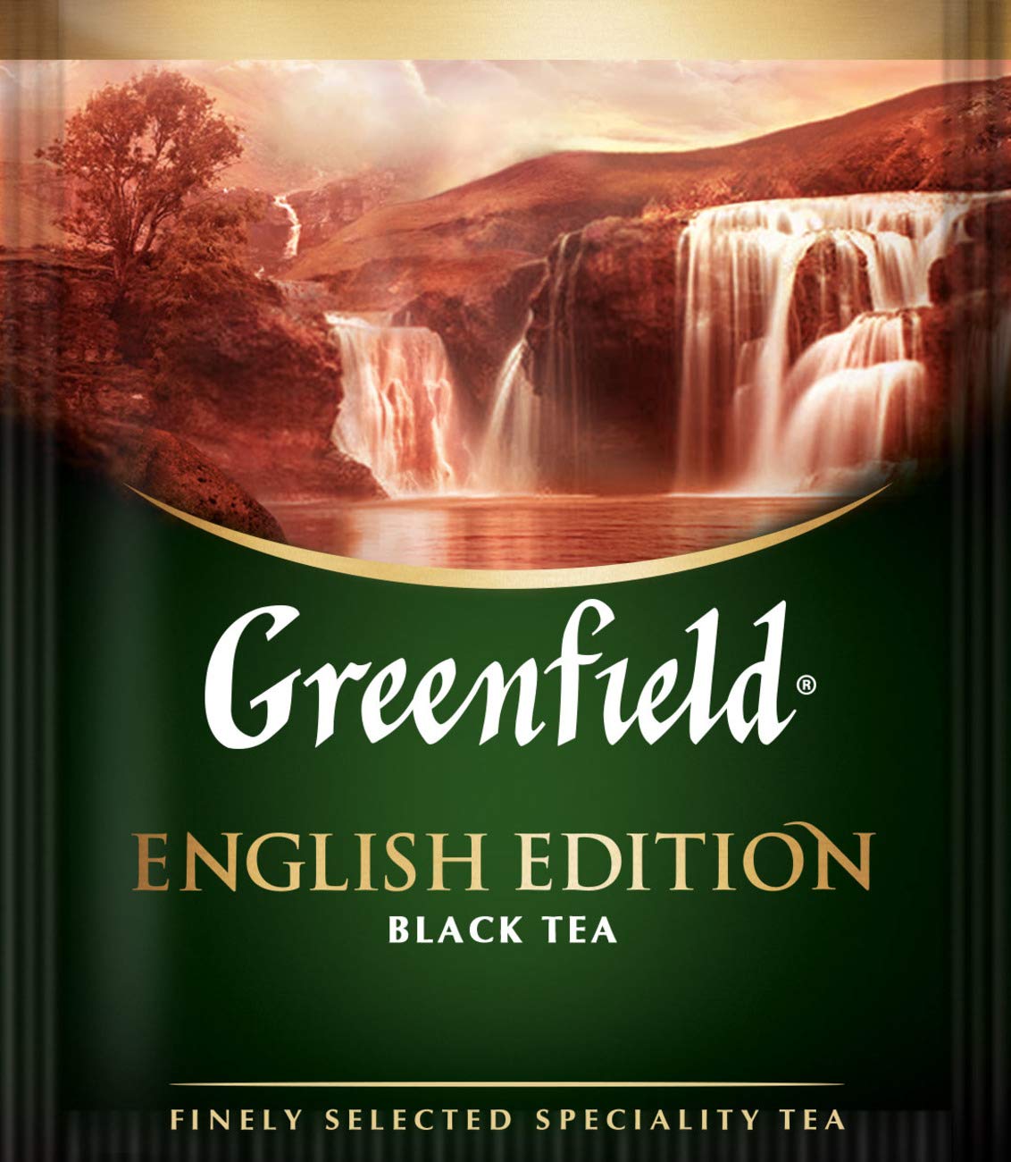 Greenfield English Edition Сlassic Collection Black Tea Finely Selected Speciality Tea 100 Double Chamber Teabags With Tags in Foil Sachets