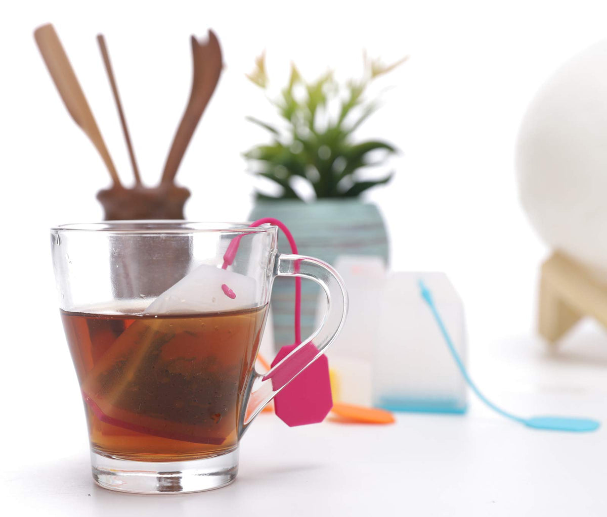 Ecurfu 6 Pack Silicone Tea Infuser, Reusable Tea Bags Tea Strainer Filter Tea Steeper Tea Diffuser Tea Holder for Loose Leaf
