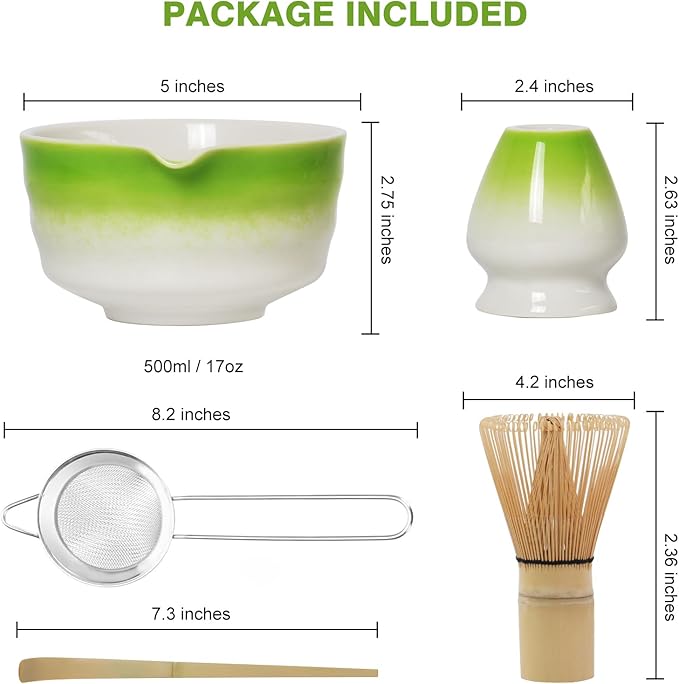 Matcha Whisk Set, Japanese Traditional Bamboo Chasen & Matcha Set with Scoop & Sifter