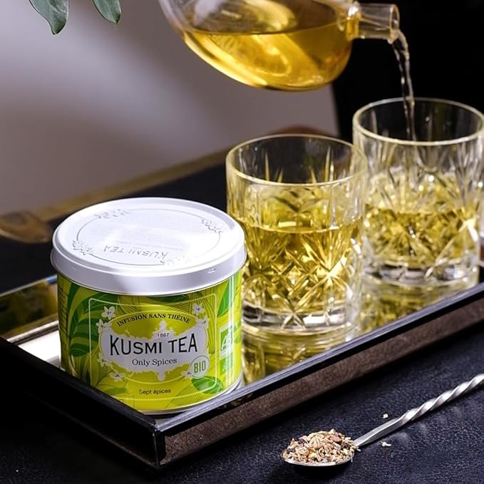 Kusmi Tea - Only Spices - Organic Herbal Tea with Cinnamon, Aniseed, Ginger, Licorice, Fennel & More Spices - Caffeine Free - Enjoy Hot or Iced
