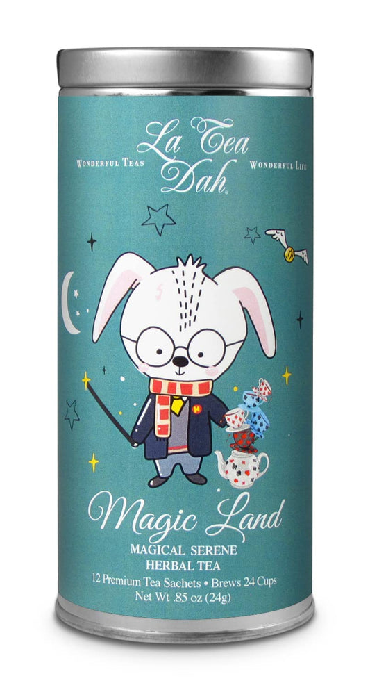 Serene Herbal Tea for Kids by La Tea Dah, Calming Decaf Childrens Tea, Lavender Chamomile Tea Bags Flavored with Lemongrass and Spearmint