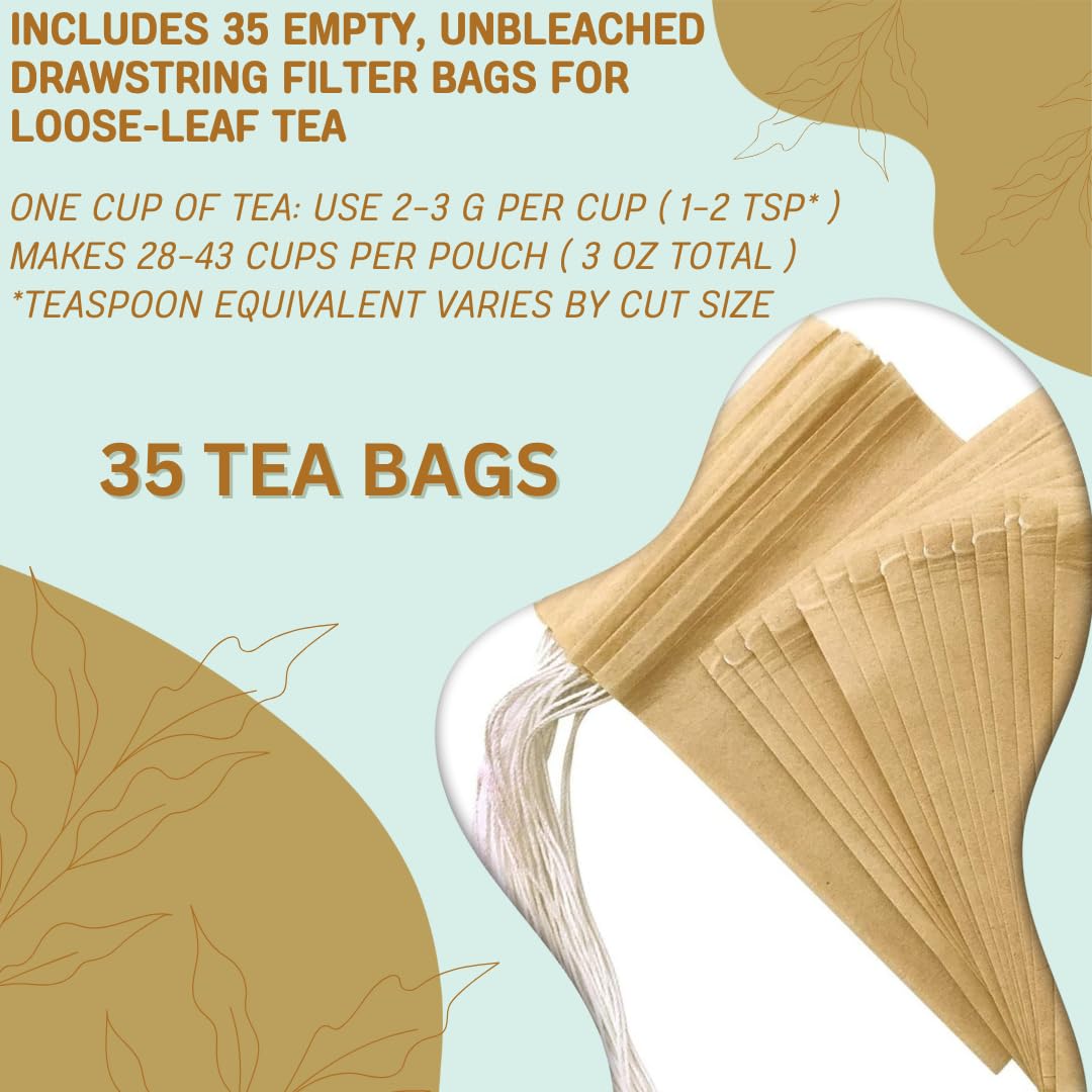Boldo Herbal Tea — Traditionally Used for Digestive Comfort &amp; Healthy Bile Flow | 35 Filtered Tea Bags Included | Caffeine-Free, Gluten-Free | 3 oz Loose Leaf