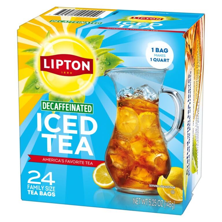 Lipton Decaf Black Iced Tea Bags, Family Size, 144 Count