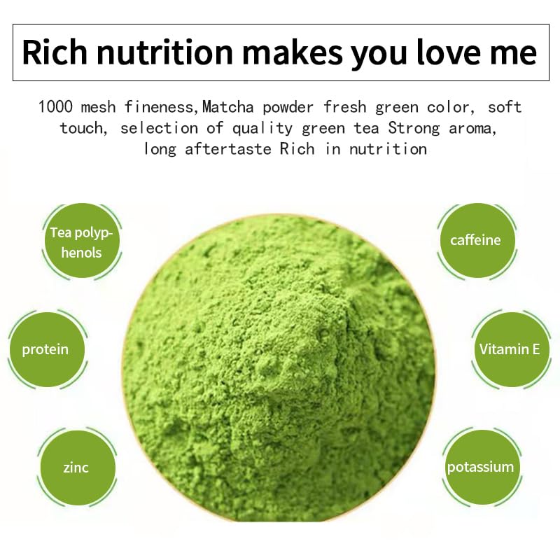 CHUANGLU Bulk Culinary Grade Matcha Powder - 500g | Commercial Supply for Bubble Tea Shops & Cafes | Vibrant Green & Versatile (Large-500g)