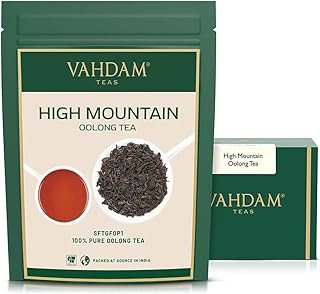 VAHDAM, High Mountain Oolong Tea Leaves From Himalayas (50+ Cups, 3.53oz) Strong & Robust Oolong Tea | High Elevation Grown | Vacuum Sealed | Brew Hot, Iced, Kombucha Tea | Loose Leaf Tea