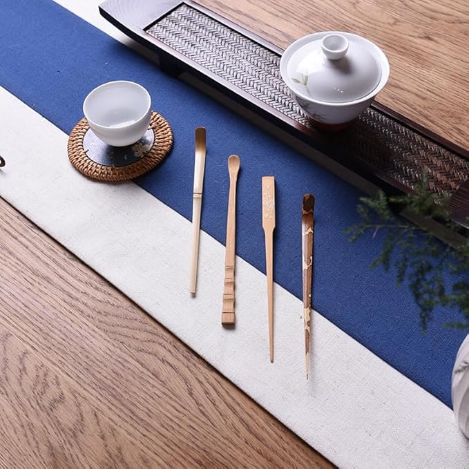 2 Pcs Bamboo Matcha Scoop, Japanese Tea Leaf Sticks Tea Whisk Scooping for Spices Condiments Coffee Powder