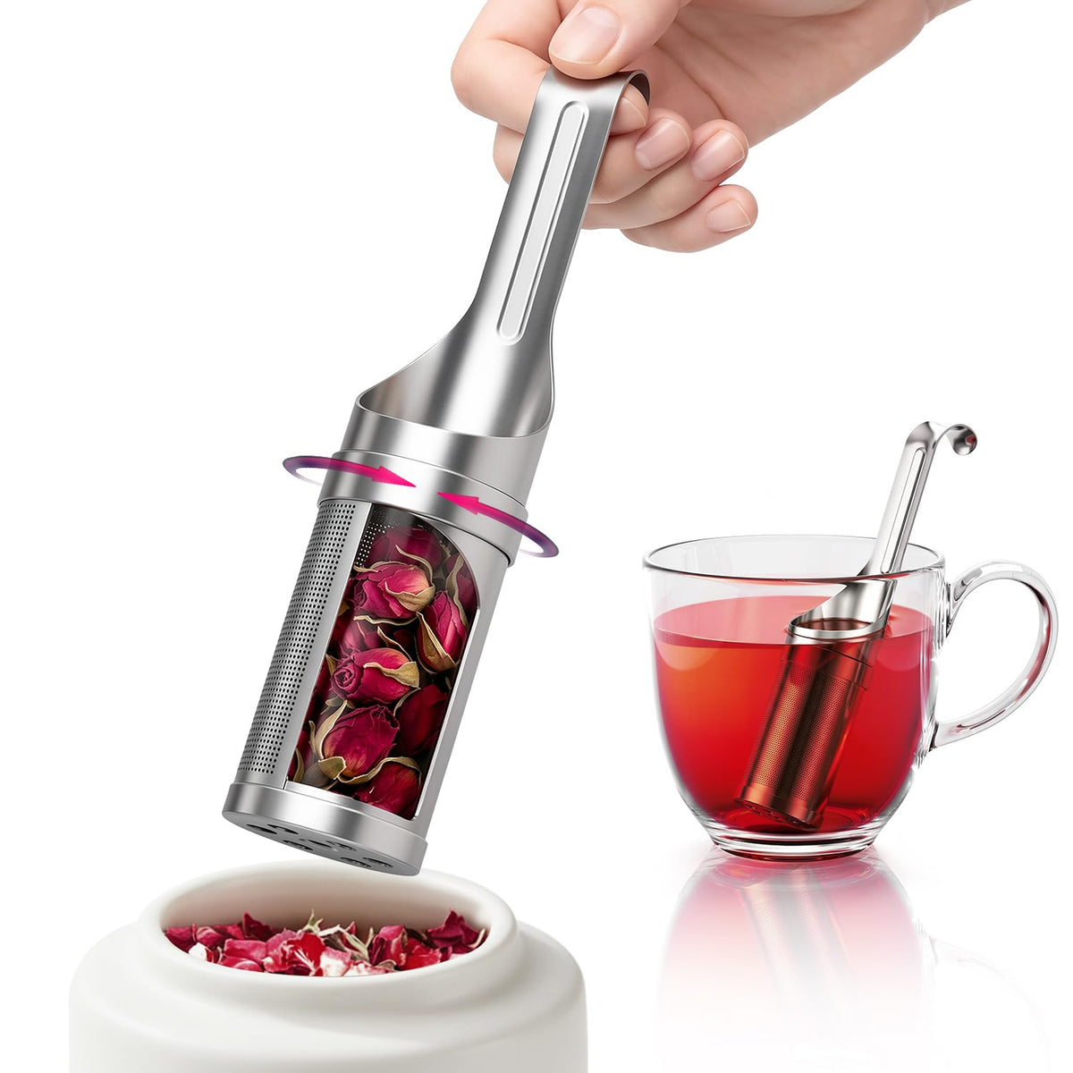 HOUSE AGAIN Tea Infuser for Loose Leaf Tea, Stainless Steel Fine Mesh Tea Strainer
