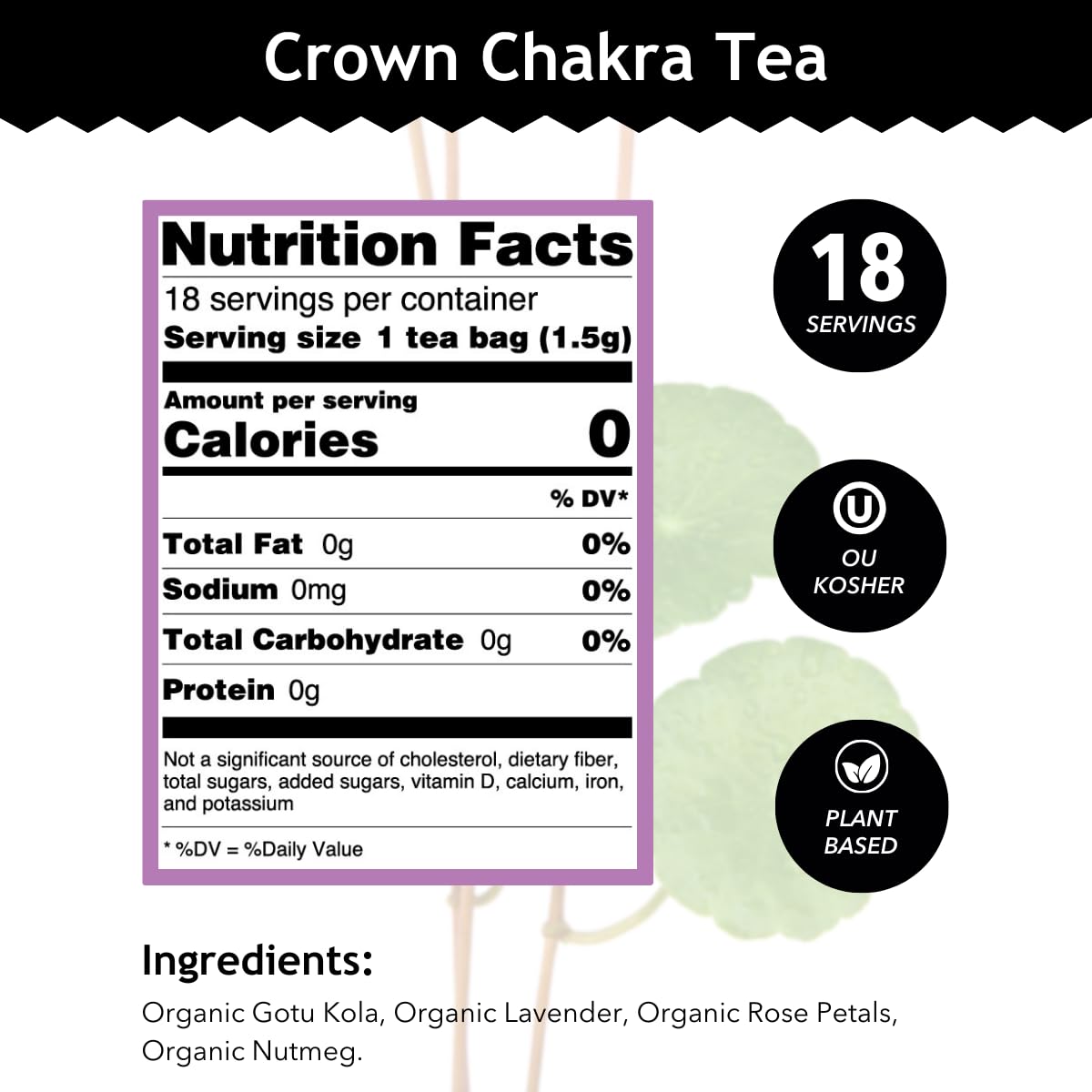Buddha Teas Organic Crown Chakra Tea - Herbal Tea, Caffeine Free