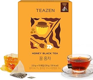 TEAZEN Honey Black Tea Bags, Zero Sugar Black Tea with Honey – 15 Tea Bags (1 Pack)