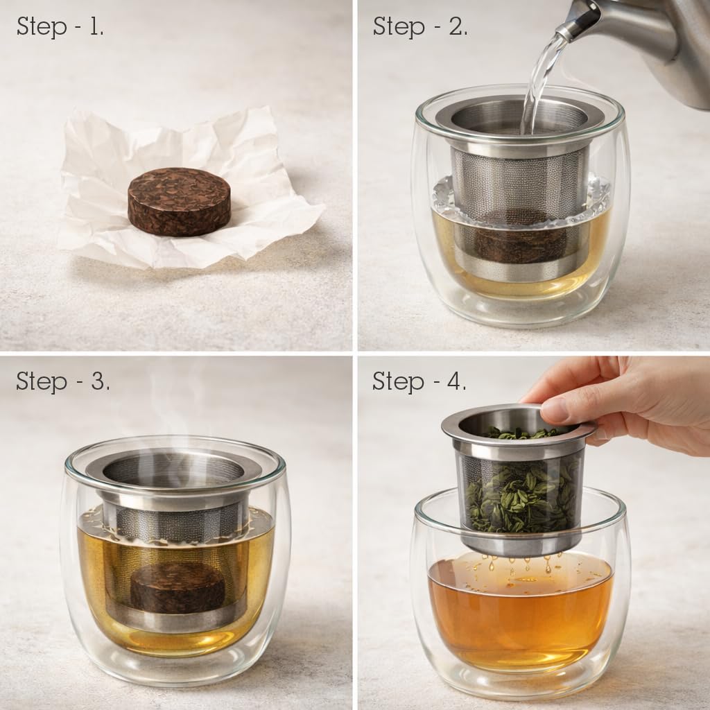 Individually Wrapped Rose & White Tea Coins - Premium White Tea with Rose Petals | Floral, Smooth Chinese Tea | 20 Pressed Mini Tea Coin Cakes